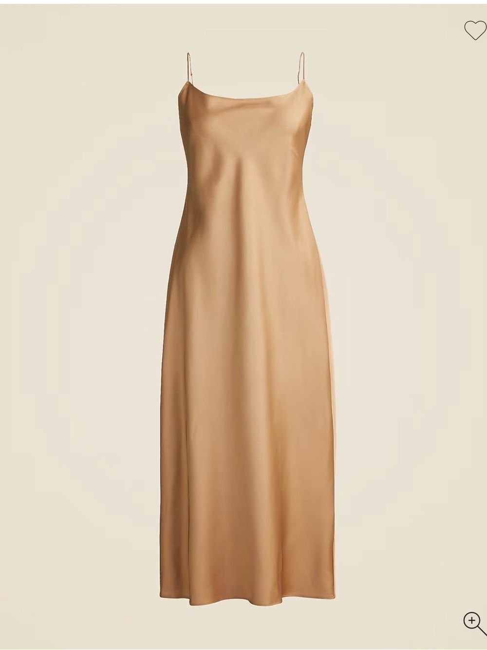 J. Crew Camel Satin Slip Dress